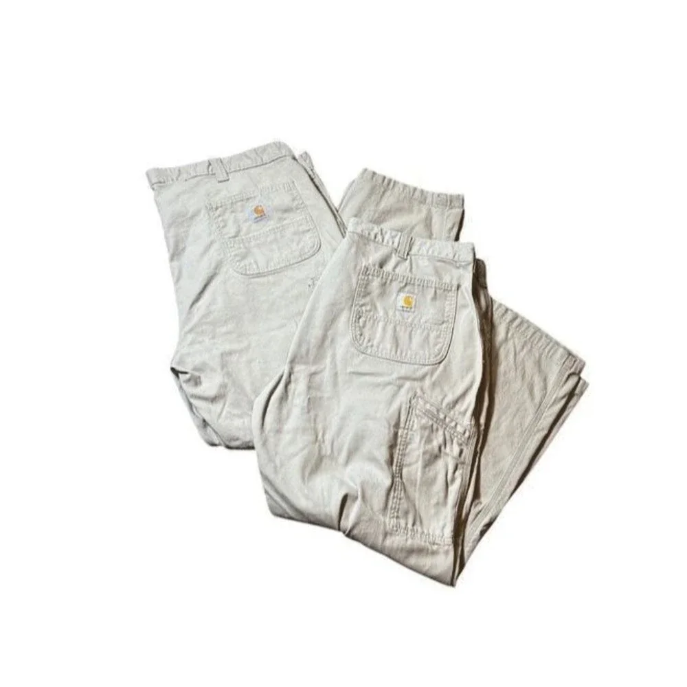 Carhartt Mens Work Pants Size 44x30 Relaxed Fit Rugged Flex Canvas Lot of 2